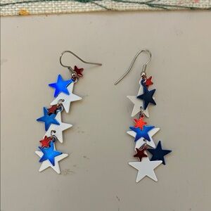 Star Dangle Earrings in Red, White, and Blue